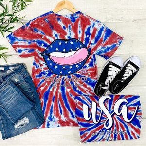 FREE with Purchase!! Simply Southern USA Red White & Blue Tee